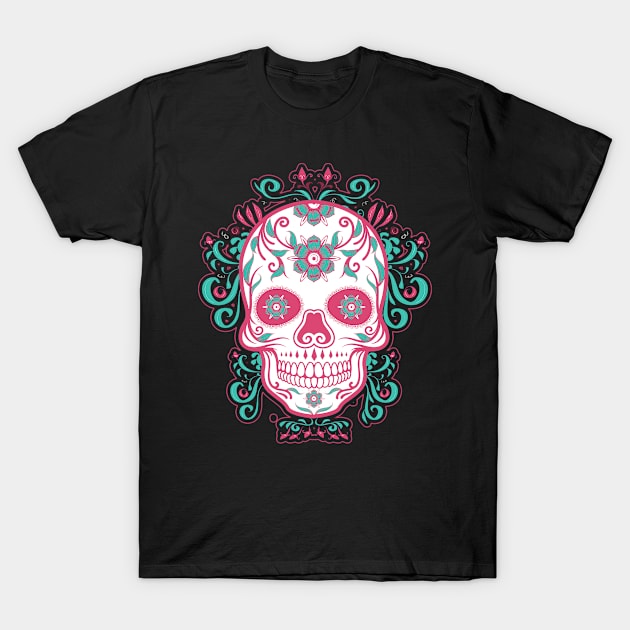 Colorful Skull Skeleton T-Shirt by SkullGrungeSHOP